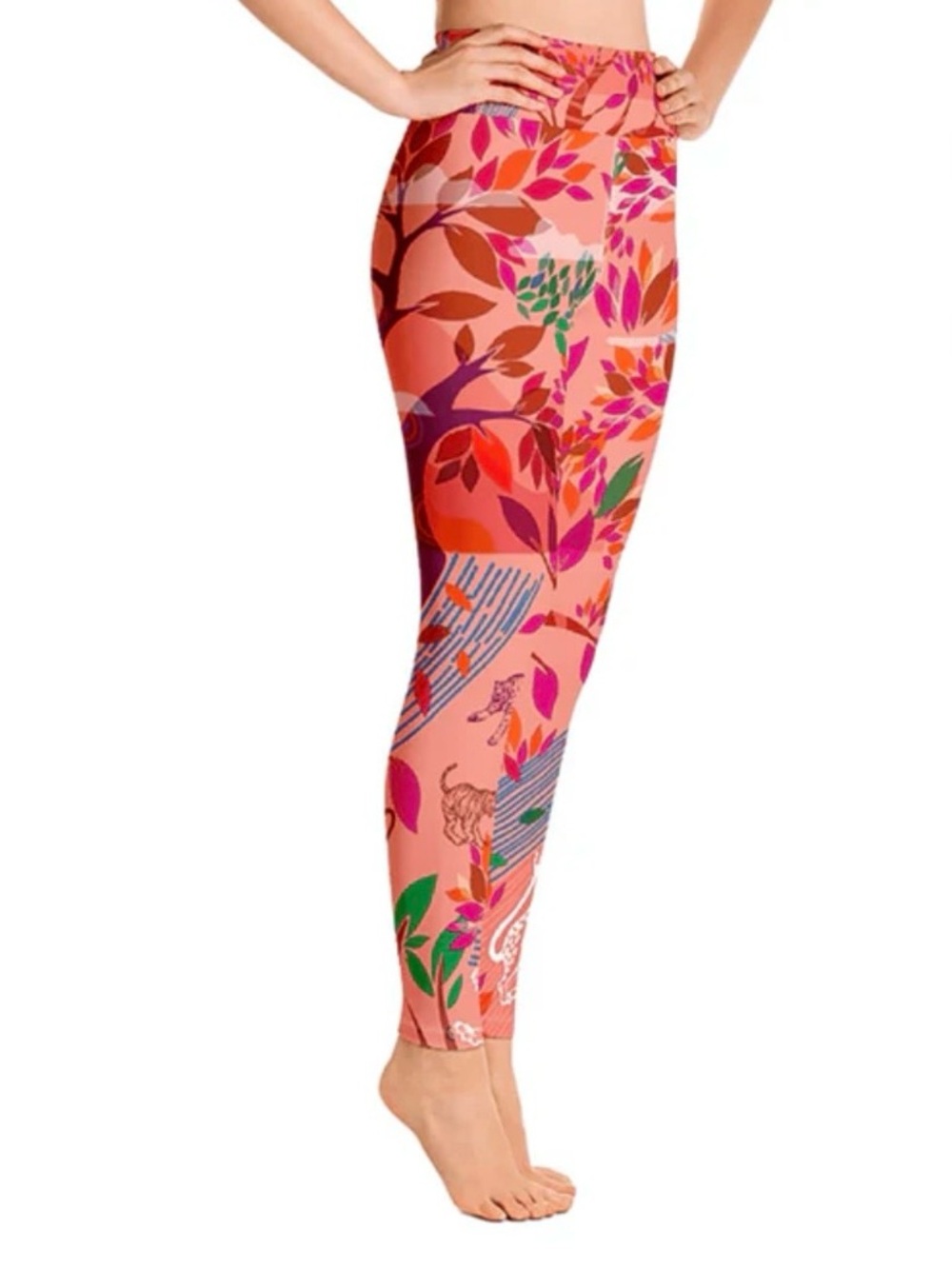JESSIE ZHAO NEW YORK Tigers in the Garden  High Waist Yoga Leggings Medium 💪🏻 - Picture 3 of 11